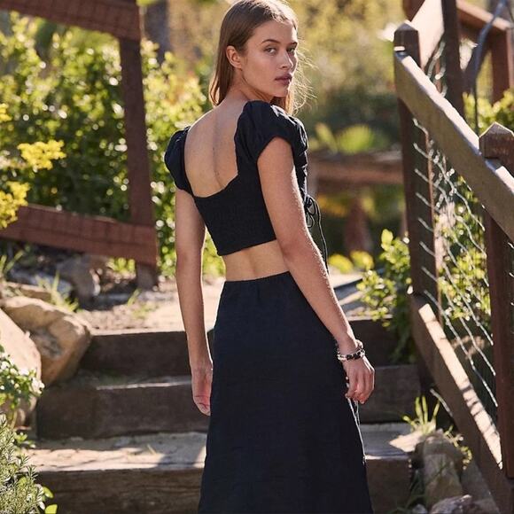 Free People Extra Dose Midi Dress Size Blue Size Medium Brand New With … - Picture 14 of 14